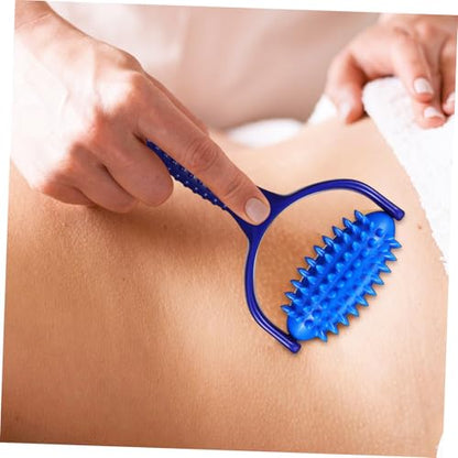 Yoga Massage Stick Roller for Back, Legs, and Muscles | Handheld Rolling Massager, ABS and PVC Build, Easy to Use Anytime Anywhere, Blue Color