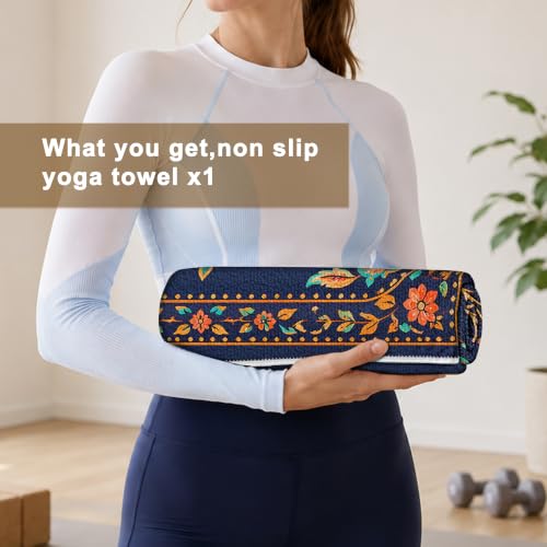 Hot Yoga Towel Non Slip, Ultra-Absorbent Yoga Mat Towel, Soft with Printed Design, Machine Washable, Yoga Pilates Towel Suitable for Exercise, Pilates, Yoga, 72x27in.Pattern - color: Pattern