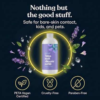 ASUTRA Yoga Mat Cleaner Spray Refill (Peaceful Lavender), 16 fl oz (16oz)