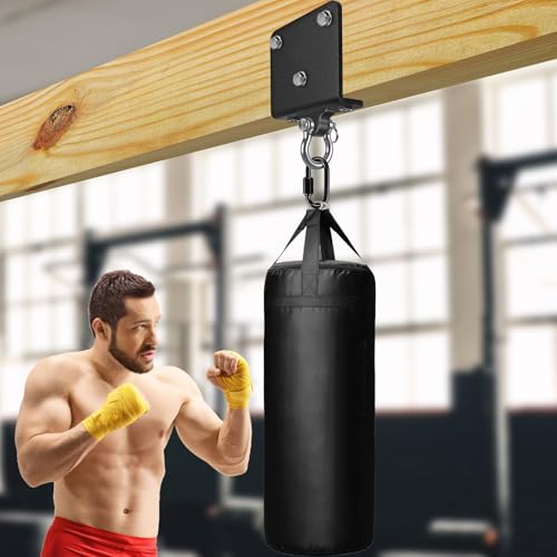 BeneLabel Heavy Bag Hanger for Punching Bag Beam Mount Hardware 360° Rotation Boxing Bag Ceiling Mount I-Beam Hanger for Hanging Heavy Punching Bags Wall Hangers - color: 180° D-ring Beam Hanger ( 1 Pcs )