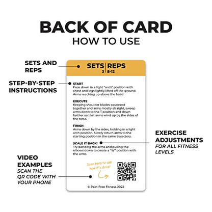 65 Bodyweight Workout Cards Deck 3x5'', Beginner to Intermediate