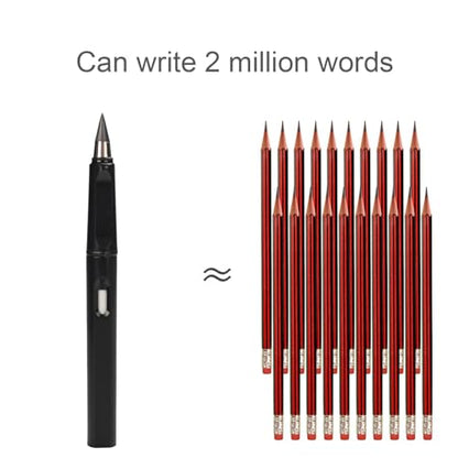 Everlasting Pencils,Inkless pen,lapiz infinito,No Sharpen 0.7mm, 4Pcs Pencils With 8Pcs Replaceable Pencil Leads(Black White) - color: 4 Pcs Black+White
