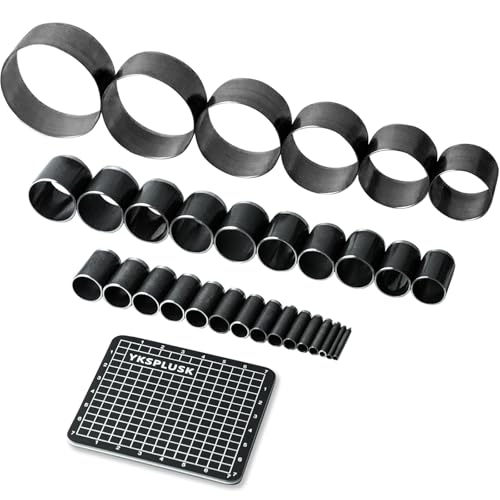 Leather Circle Cutter Tool Set, 31 Pieces Circle Punch Tools 1-25mm 30 35 40 45 50 55mm, High Carbon Steel Round Leather Cutting Dies - Hole Punch Tool Kit for DIY Crafts - size: 31 Sizes
