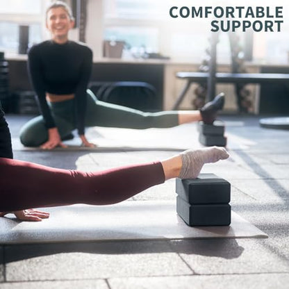 Yoga Blocks 2 Pcs, 9"x6"x3" Yoga Brick Foam Blocks EVA Foam Block Yoga Props Accessories for Yoga Pilates Stretching and Meditation - color: Grey