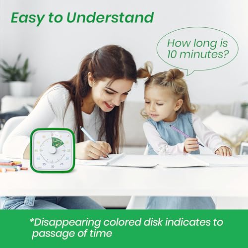 Yunbaoit Dinosaur Visual Timer for Kids, 60-min Countdown Timer, Green - color: Green Dinosaur