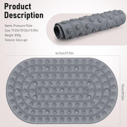 Foot Massage Mat Acupressure Board Large 30*17.7 In, Vynusio Silicone Reflexology Magnetic Therapy Acupuncture Jogging Feet Massage Pad Soft & Stiff Pressure Point for Beginner Yoga Home Office Grey - color: 30x17.7" Grey