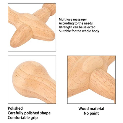 Trigger Point Massager Tool, Wood Deep Tissue Acupressure Massage Tools for Full Body Relaxing, Handcrafted Thumb Saver Massager