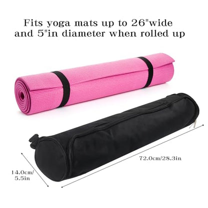 Klmnop Yoga Mat Bag, Portable Yoga Mat Storage Bag with Adjustable Strap, Yoga Mat Carry Bag for Gym, Beach, Travel for Women & Men