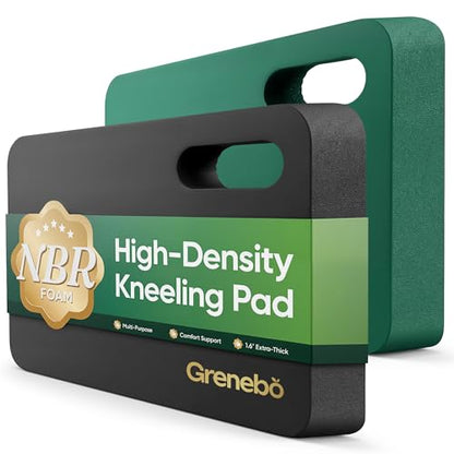 Grenebo 2-Pack Kneeling Pads, Extra Thick, 17.3 x 11 x 1.6 in, Black Green - color: Black Green