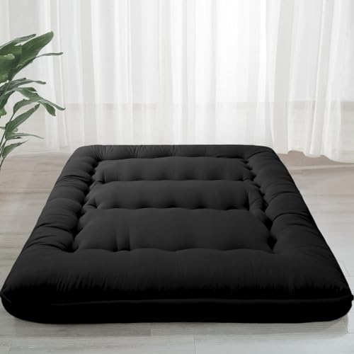 MAXYOYO 6" Extra Thick Japanese Floor Mattress Full Folding Futon Mattress - color: Black, size: Full