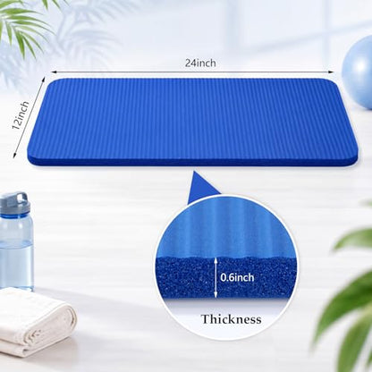 6 Pack Yoga Extra Knee Pads Cushion 23.6" x 11.8", 0.6inch (15mm) Thick Non Slip Exercise Mat by Protect Knee Pad for Wrist Hand Yard Yoga Pad Cushion for Floor Exercises Mat Accessory