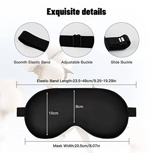 Silk Sleep Mask, Blackout Eye Mask for Sleeping with Adjustable Strap - color: Black