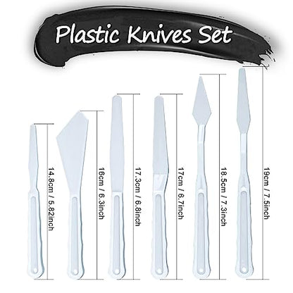 Acrylic Paint Set, Art Painting Supplies Kit with 10 Brushes, 5 Stainless Steel Palette Knife, 6 Plastic Spatula Palette Knives, Paint Palette tray, Acrylic Painting Supplies for Adults and Kids