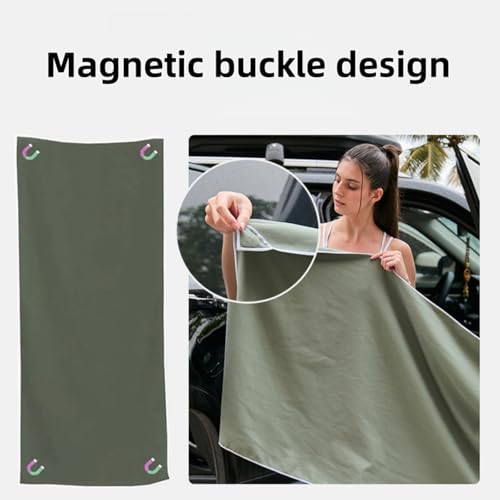 Beach Microfiber Towel Magnetic Quick Dry Absorbent Portable Yoga and Fitness Towel for Pool, Gym, Travel, Sand, Red