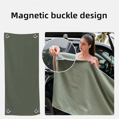 Beach Microfiber Towel Magnetic Quick Dry Absorbent Portable Yoga and Fitness Towel for Pool, Gym, Travel, Sand, Red