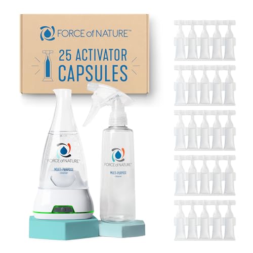 Force of Nature Cleaner & Deodorizer Appliance Value Bundle - 25 Refills - style: Starter Kit & 25 Capsules (3mL)