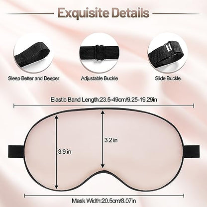 Silk Sleep Mask, Blackout Eye Mask for Sleeping with Adjustable Strap - color: Pink