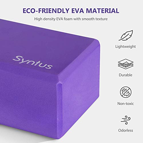 Syntus Yoga Block & Strap Set for Fitness, Pilates, Stretching and Toning - color: Purple