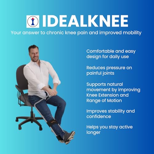 IdealKnee Knee Extension Device Knee Stretcher Knee Rehab Equipment 2 Pads | ACL & MCL Recovery Support, Knee Mobility Training, Therapy Rehab Use, Adjustable Extension Design, Supports Range of Motion
