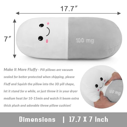 Cervical Neck Roll Pill Pillow, Cylinder Bolster Chill Pillows with Washable Cover, Round Neck Pillows Support for Bed Sleeping, Designed for Head, Neck, Lumbar, Legs Back and Yoga (Grey, M) - color: Grey