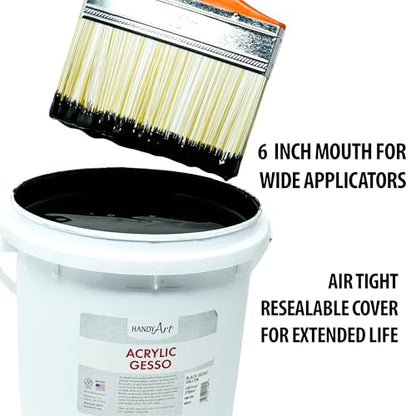 Handy Art Acrylic Gesso, Gallon, Black, Primer for Canvas, Wood, & Artist Painting Surfaces, Enhances Acrylic Paint Adhesion, Low Viscosity, Thick Coverage, Certified Safe & AP Non-Toxic, Made in USA - color: Black Gesso, size: 128 Fl Oz (Pack of 1)