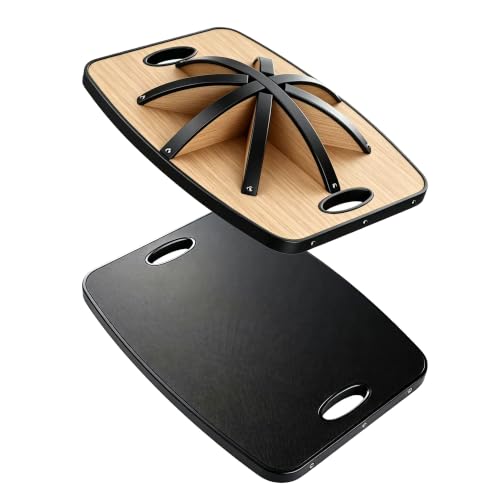 Professional Wooden Balance Board, 360 Degree Portable Wobble Board with Comfortable Surface, Standing Desk Rocker Board for Physical Therapy, Core Strength Stability Training - color: Advanced 360 Degree Rotation-Black
