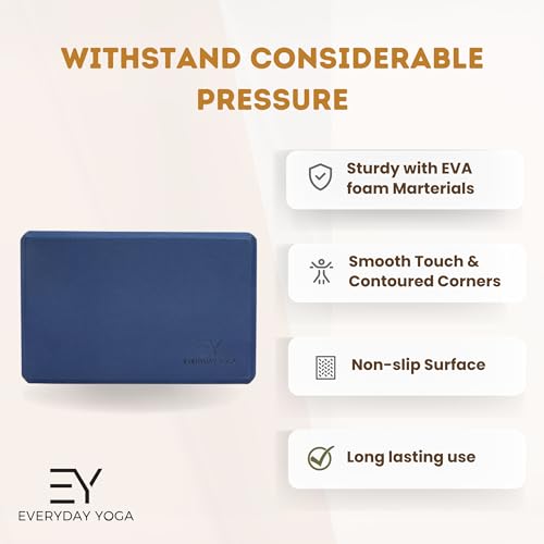 𝗘𝘃𝗲𝗿𝘆𝗱𝗮𝘆 𝗬𝗼𝗴𝗮 Deluxe Mat and Yoga Foam Block Set - Non Slip, Eco Friendly, Anti-Tear, 5mm Thickness for Yoga - Slate