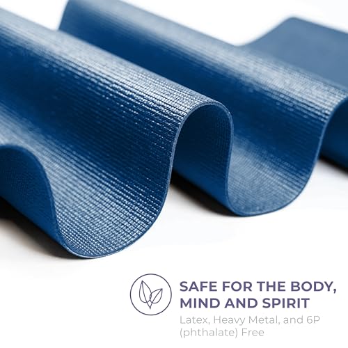 Voyage 5mm Studio Yoga Mats, 10 Pack, 72x24in | Extra Long, Anti-Tear Exercise Mats for Workout, Stretching, Fitness - Non Slip Gym Mats for Home, Schools and Studios - color: Dark Blue