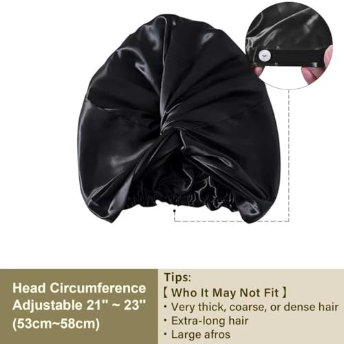 ZIMASILK 22 Momme 100% Mulberry Silk Bonnet for Sleeping Women, Black - color: Black