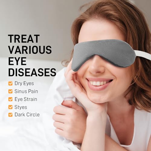 Weighted Eye Pillow for Yoga, Moist Heat Mask for Dry Eyes(Grey) - color: Eye Mask03-grey