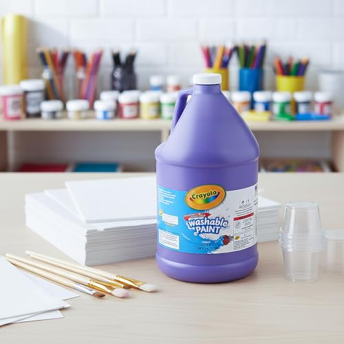 Crayola Washable Paint, Purple – 1 Gallon Non-Toxic School Paint for Kids’ Art, Classroom Projects & Crafts - color: Purple