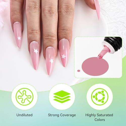 JODSONE 20Pcs Airbrush Gel Nail Polish Set for Nail Gradients No Dilution | 20 Colors Black White Pink Fine Mist Nail Gel Nail Polish DIY Various Patterns Nail Art Nail Art Design Salon Kit Girls Gift - color: Airbrush-2