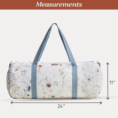 Maison d' Hermine Yoga Mat Duffle Bag Gym Tote Yoga Mat Carry Bag - color: Ice Florals, style: Yoga Mat Gym Bag