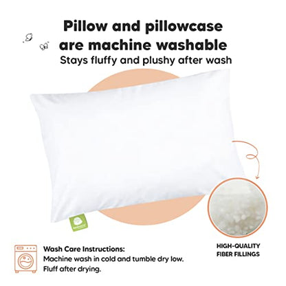 Toddler Pillow with Pillowcase, 13x18 My Little Dreamy Pillow (Soft White) - color: Soft White