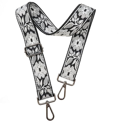 1.5" Wide Purse Strap Adjustable Replacement Gunmetal Hardware Long Crossbody Bag Strap for Thick Shoulder Bags Canvas Handbags Straps - color: Gunmetal Hardware-Light gary