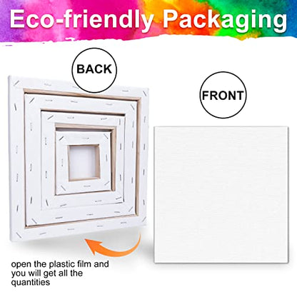 4 Packs Square Canvases for Painting with 4"x 4", 6"x 6", 8"x 8", 10"x 10", Painting Canvas for Oil & Acrylic Paint - size: 4 Packs - 4 Sizes (4x4 6x6 8x8 10x10)
