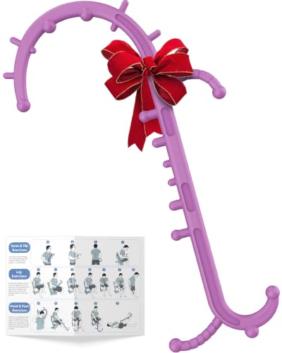 Back and Neck Massager for Pain Relief Deep Tissue, Upgraded Full Body Trigger Point Cane Massage Tools, Therapy Massage Stick Pressure Point Hook, Muscle Knot Remover Tool (Pink) - color: Pink