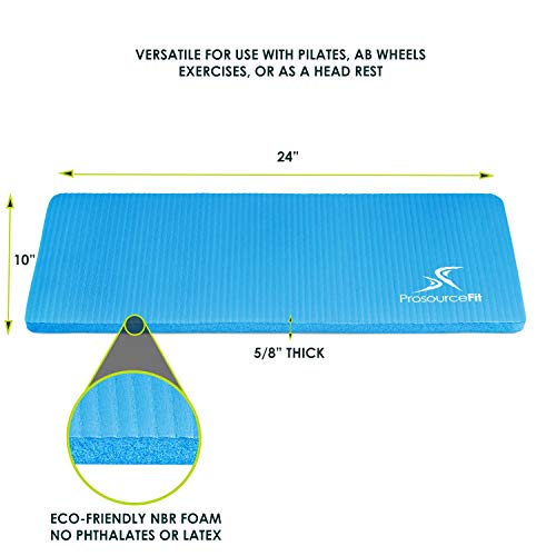 ProsourceFit Extra Thick Yoga Knee Pad and Elbow Cushion 15mm (5/8”) Fits Standard Mats for Pain Free Joints in Yoga, Pilates, Floor Workouts - color: Aqua