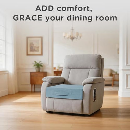 AddGrace High Density Recliner Cushion for Elderly 20x20in Blue - color: Dusty Blue