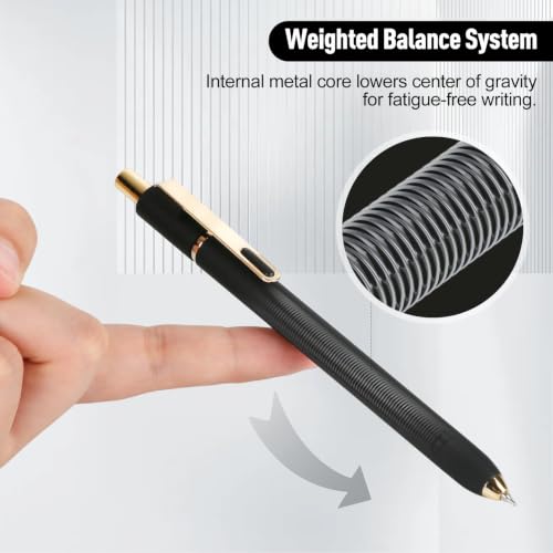 6Pcs Gel Pens-0.5mm Fine Point Black Ink with 3 Extra Refills, Soft Comfortable Grip,Smooth Fluent Writing,Retractable Design for Men Journal,Business Office and Nurse Note Taking (Black Gray White) - color: Black Gray White