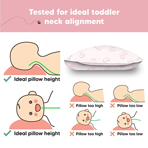 Toddler Pillow with Pillowcase 13x18 My Little Dreamy Pillow(ABC Land Rose) - color: Abc Land Rose