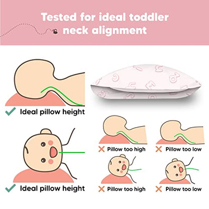Toddler Pillow with Pillowcase 13x18 My Little Dreamy Pillow(ABC Land Rose) - color: Abc Land Rose