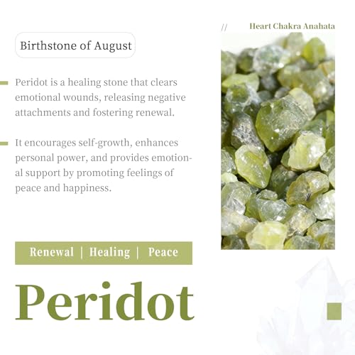 SUNYIK Natural Peridot Tumbled Chips Stones with Heart Chakra Pillow | 0.5LB/230g Crushed Crystal Quartz Chips for 7 Chakra Healing Meditation Yoga Reiki Energy Balancing - color: Green/Green-3