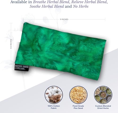 Mother Earth Pillows Therapeutic Eye Pillow (Green Print - Breathe Herbal Blend) - color: Green Print - Breathe Herbal Blend
