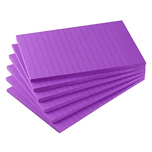 Early Buy Lined Sticky Notes, 4x6 in, 6 Pads, 45 Sheets/Pad (Purple) - color: Purple