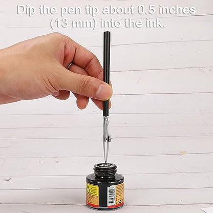 Ruling Pen for Masking Fluid, Cross Hinged Ruling Pen for Cartography, Calligraphy, Fine Line Drawing, Suitable for Use with Masking Fluid, Drawing Ink, Indian Ink and Gouache - color: Black, style: Cross Hinged