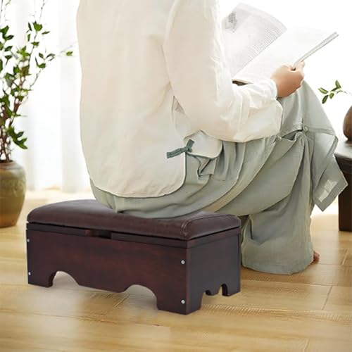 Kneelers for Praying, Wooden Prayer Kneeler Bench with Storage | Prayer Bench Stool for Kneeling at Home, Church Prayer Stool Bench, Kneelers for Prayer with Cushion Pad for Home Church