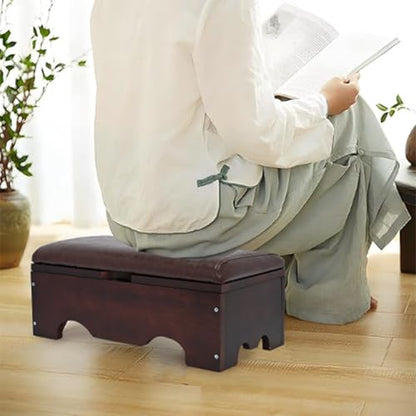 Kneelers for Praying, Wooden Prayer Kneeler Bench with Storage | Prayer Bench Stool for Kneeling at Home, Church Prayer Stool Bench, Kneelers for Prayer with Cushion Pad for Home Church