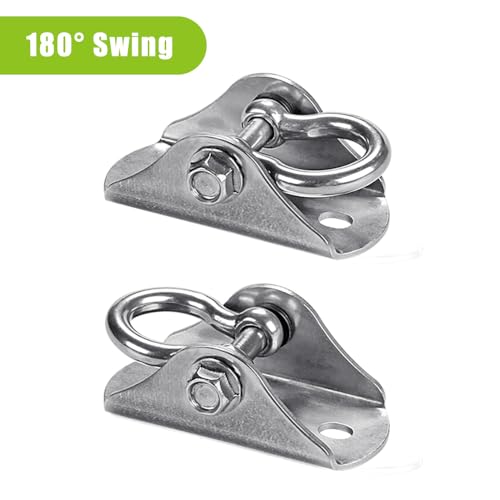 SELEWARE Heavy Duty Swing Hanger Stainless Steel Ceiling Swing Hooks 2 Pack - color: 180° Swing Hanger ( 2 Pack )