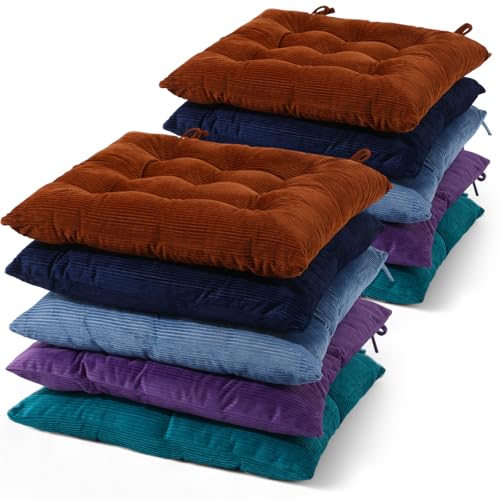 Geetery 10 Pcs Corduroy Chair Cushion with Ties Soft Square Floor Pillows Bulk Seating Cushions, 15.7'' Large Thick Meditation Sitting Mat for Yoga Tatami Classroom Nursery(Multicolor) - color: Multicolor